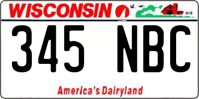 WI license plate 345NBC