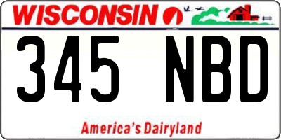 WI license plate 345NBD