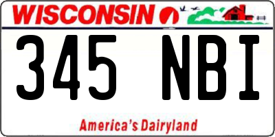 WI license plate 345NBI