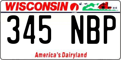 WI license plate 345NBP