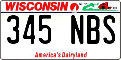 WI license plate 345NBS
