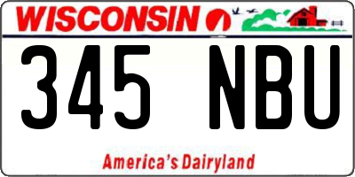 WI license plate 345NBU