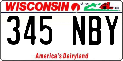 WI license plate 345NBY