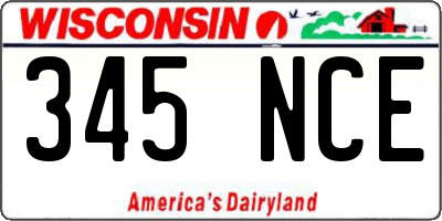 WI license plate 345NCE