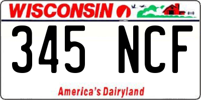 WI license plate 345NCF
