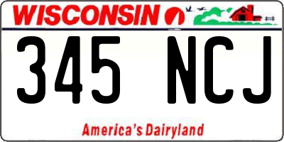 WI license plate 345NCJ