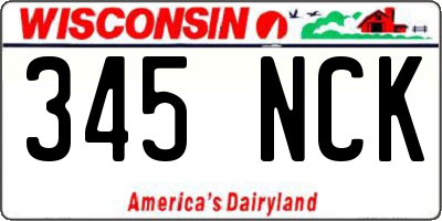 WI license plate 345NCK