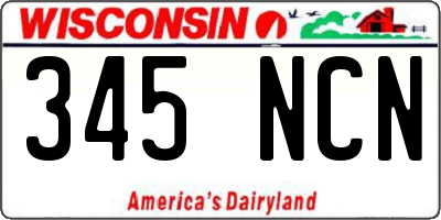 WI license plate 345NCN