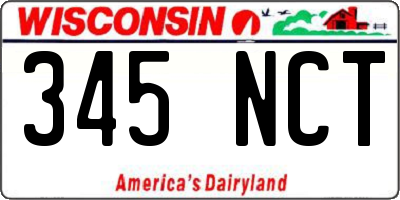 WI license plate 345NCT
