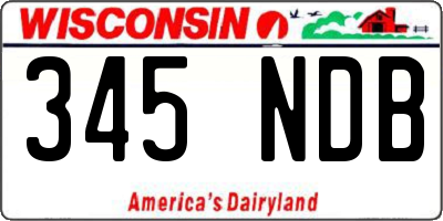 WI license plate 345NDB