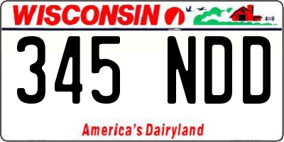 WI license plate 345NDD