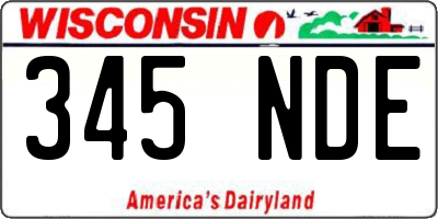 WI license plate 345NDE