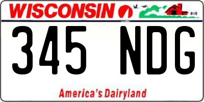 WI license plate 345NDG