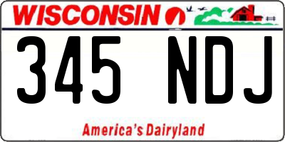 WI license plate 345NDJ