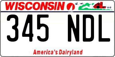 WI license plate 345NDL