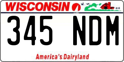 WI license plate 345NDM