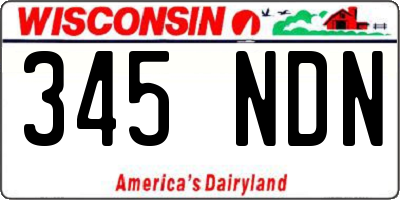 WI license plate 345NDN