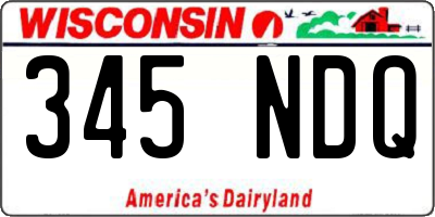 WI license plate 345NDQ