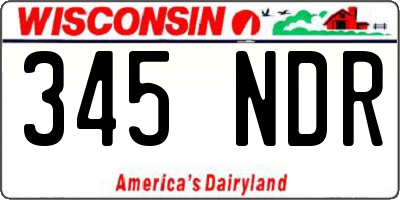 WI license plate 345NDR