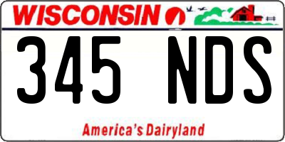 WI license plate 345NDS