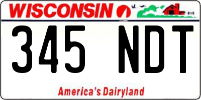 WI license plate 345NDT