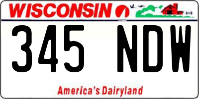 WI license plate 345NDW