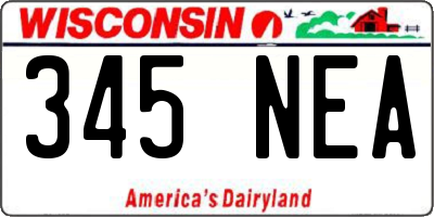 WI license plate 345NEA