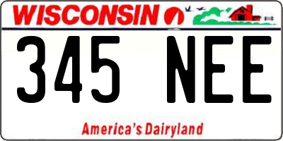 WI license plate 345NEE