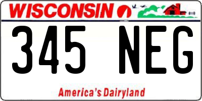 WI license plate 345NEG