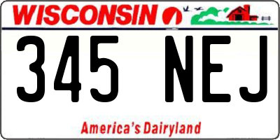 WI license plate 345NEJ