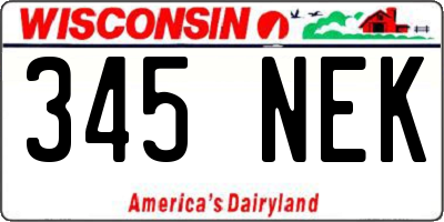 WI license plate 345NEK