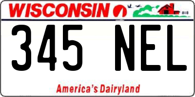 WI license plate 345NEL