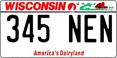 WI license plate 345NEN