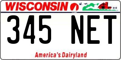 WI license plate 345NET