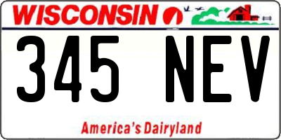 WI license plate 345NEV