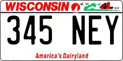 WI license plate 345NEY