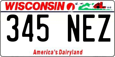 WI license plate 345NEZ