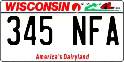 WI license plate 345NFA