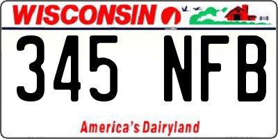 WI license plate 345NFB