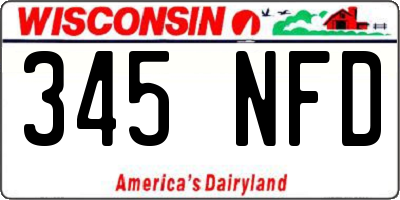 WI license plate 345NFD