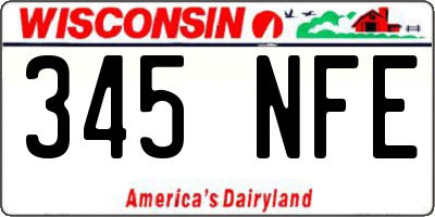 WI license plate 345NFE