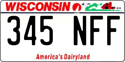 WI license plate 345NFF