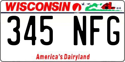 WI license plate 345NFG