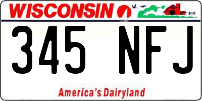 WI license plate 345NFJ