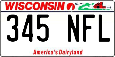 WI license plate 345NFL