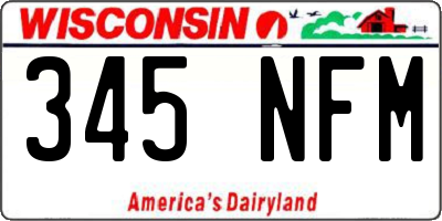 WI license plate 345NFM
