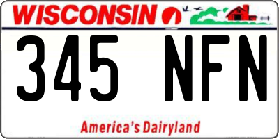 WI license plate 345NFN