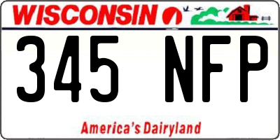 WI license plate 345NFP