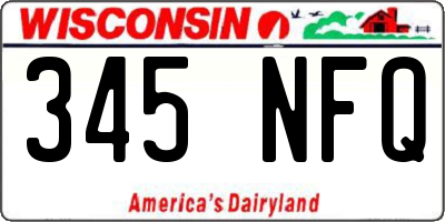 WI license plate 345NFQ