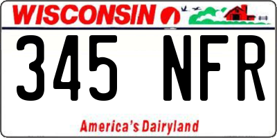 WI license plate 345NFR